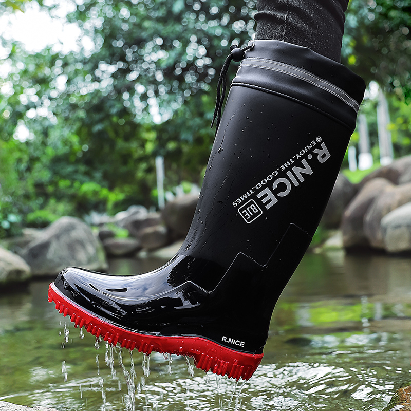 남성용 세련된 야외용 레인슈즈 하이컷 플레인탑 레인부츠 - Fishing Boots 리뷰 및 가격